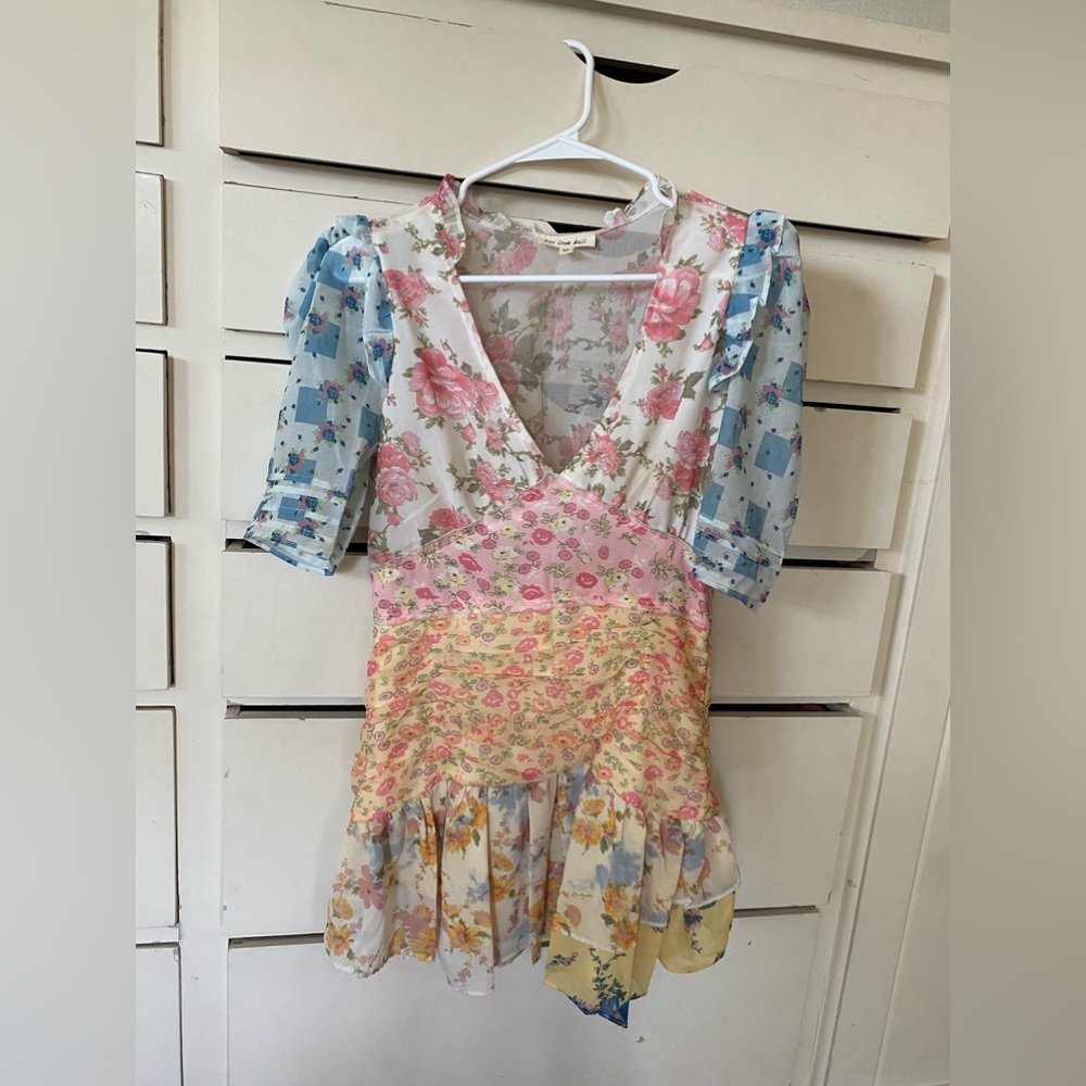 For Love Bell floral mini dress